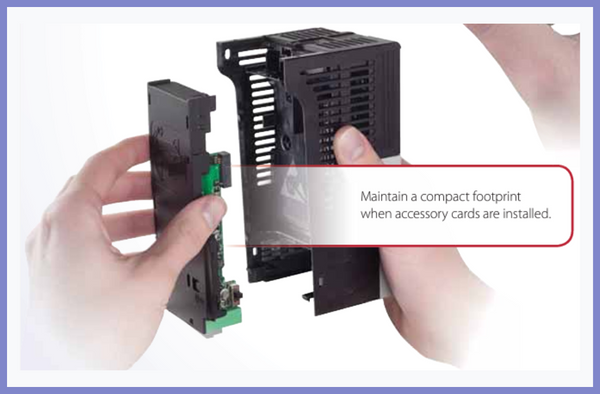 PowerFlex 520 Compact Footprint when Accessory Cards are Installed