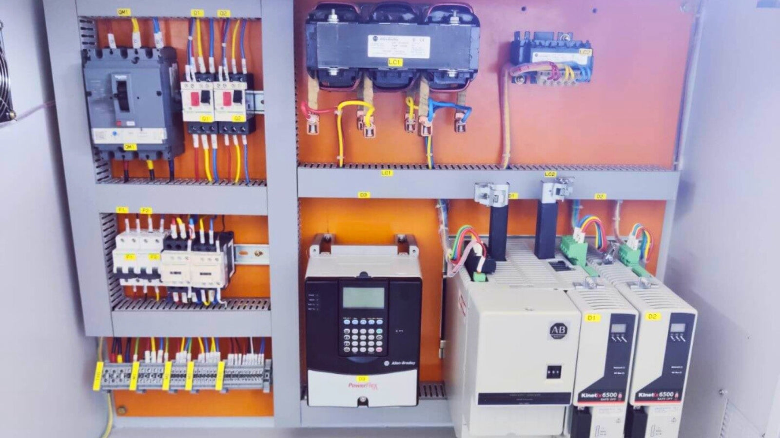 Industrial cabinet with PowerFlex 70 and Kinetix 6500