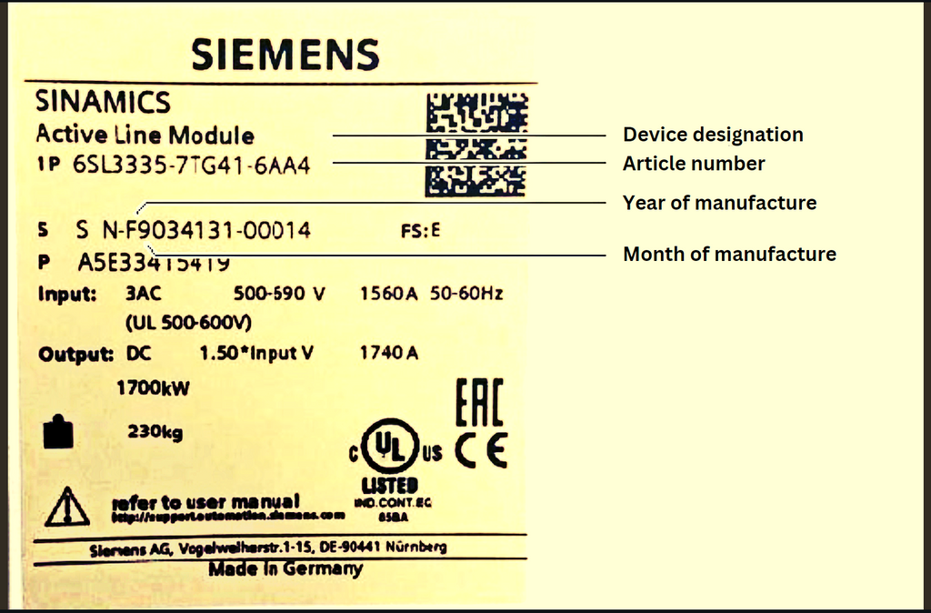 Siemens Rating Plate Guide
